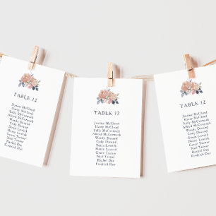 Simple Rustic Floral Table Number Seating Chart