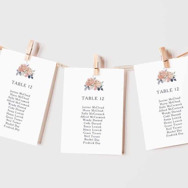 Simple Rustic Floral Table Number Seating Chart (Creator Uploaded)