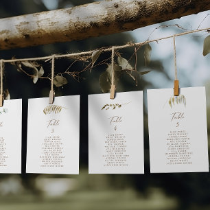 Simple Rustic Floral Table Number Seating Chart
