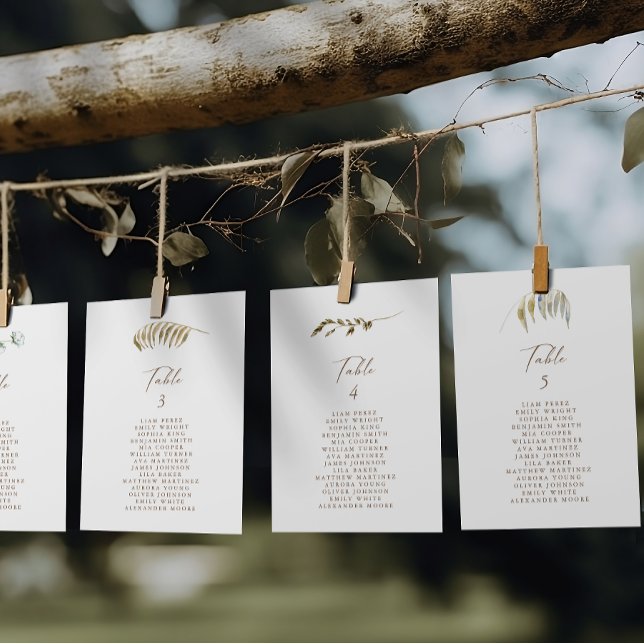 Simple Rustic Floral Table Number Seating Chart (Creator Uploaded)