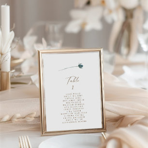 Simple Rustic Floral Table Number Seating Chart