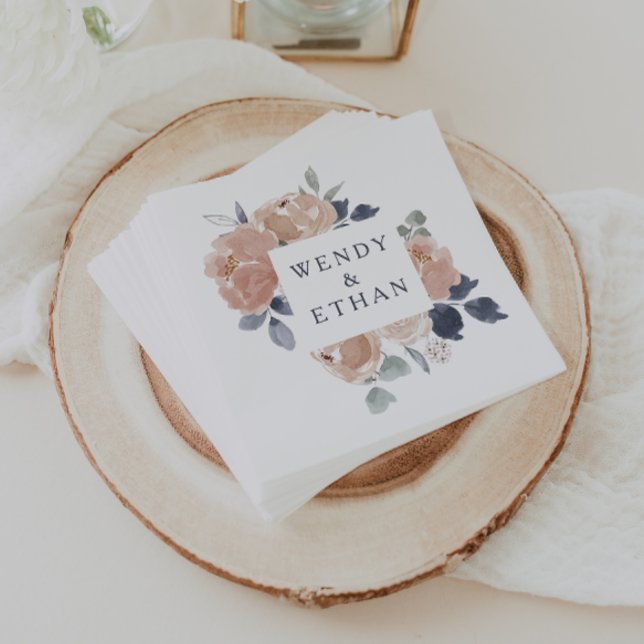 Simple Rustic Floral Wedding Napkins (Creator Uploaded)