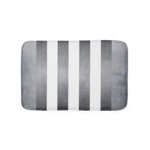 Simple rustic Grey Abstract striped Bath Mat
