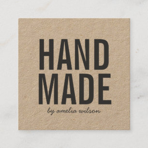 Simple Rustic Handmade Kraft Social Media Square Business Card