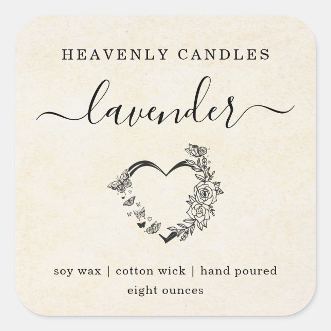 Simple Rustic Homemade Candle Sticker Labels (Front)