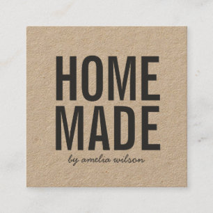 Simple Rustic Homemade Kraft Social Media Square Business Card