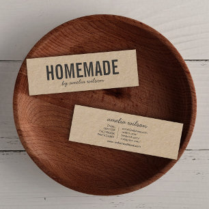 Simple Rustic Homemade Social Media Kraft Mini Business Card