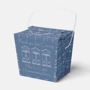 Simple Rustic House Blueprint New Address Moving Favour Box