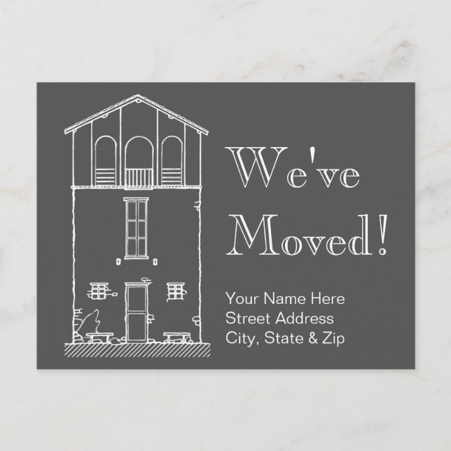 Simple Rustic House Chalkboard New Address Moving Announcement Postcard (Front)