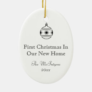 Simple Rustic House New Address Housewarming Ceramic Tree Decoration
