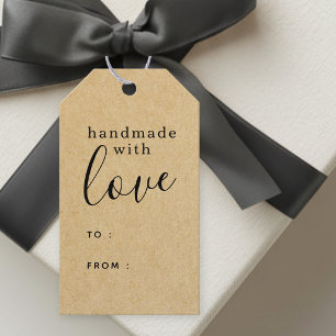 Simple Rustic Kraft Handmade with Love Gift Tags