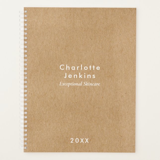 Simple Rustic Kraft Modern Professional Business Planner (Front)