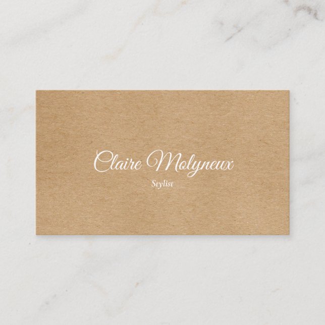 Simple Rustic Kraft Professional Business Card (Front)