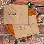 Simple Rustic Kraft Script Business Thank You Card<br><div class="desc">Simple rustic kraft script business thank you card with gold heart. You can personalise with your own thank you message on the reverse. It is a perfect way to thank your customers and clients. This elegant design is ideal for many businesses, including a spa, salons, hair and makeup, stylists, boutiques,...</div>