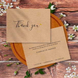 Simple Rustic Kraft Script Business Thank You Card