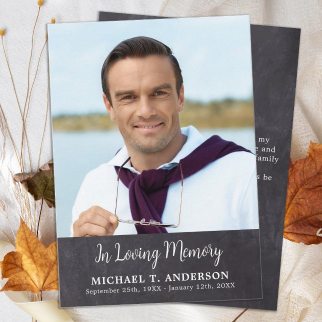 Simple Rustic Memorial Photo Funeral Thank You Card (Creator Uploaded)