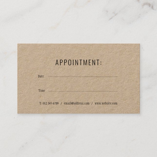 Simple Rustic Modern Appointment Card (Front)