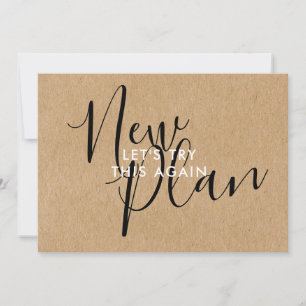 Simple Rustic New Plan Change the Date Postponed Save The Date