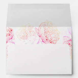 Simple Rustic Pink Blush Peonies Wedding Envelope
