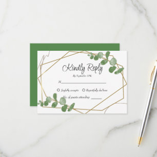 Simple Rustic Sage Green Eucalyptus Greenery RSVP Card