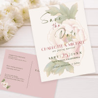 Simple Rustic Save the Date Blush Peony Wedding 