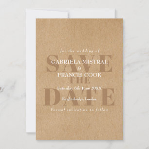 Simple Rustic Save the Date Invitation