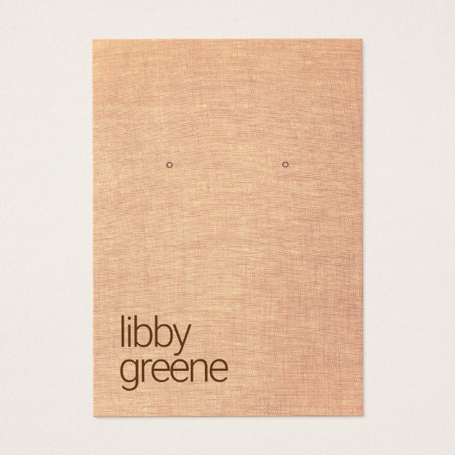 Simple Rustic Tan Jewellery Earring Display Card (Front)