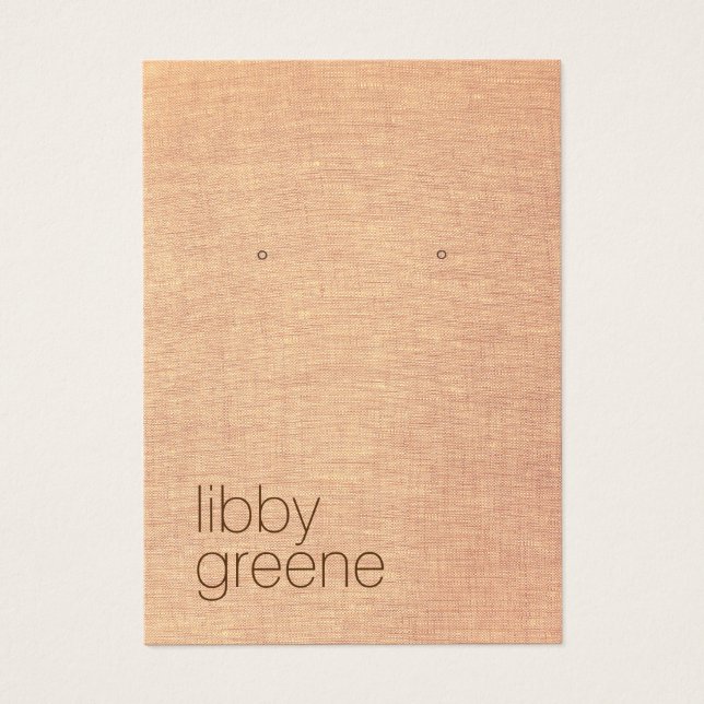 Simple Rustic Tan Jewelry Earring Display Card (Front)
