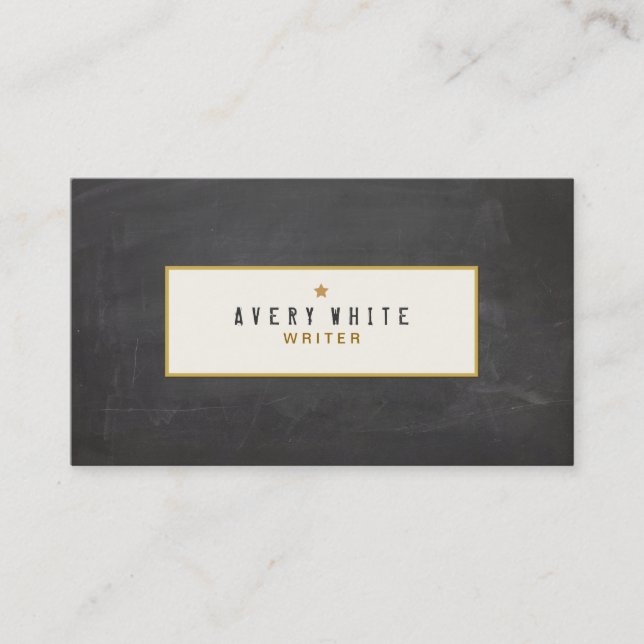 Simple Rustic Vintage  Chalkboard Groupon Business Card (Front)