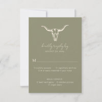Simple Rustic Wedding Cow Skull Rust Wedding RSVP