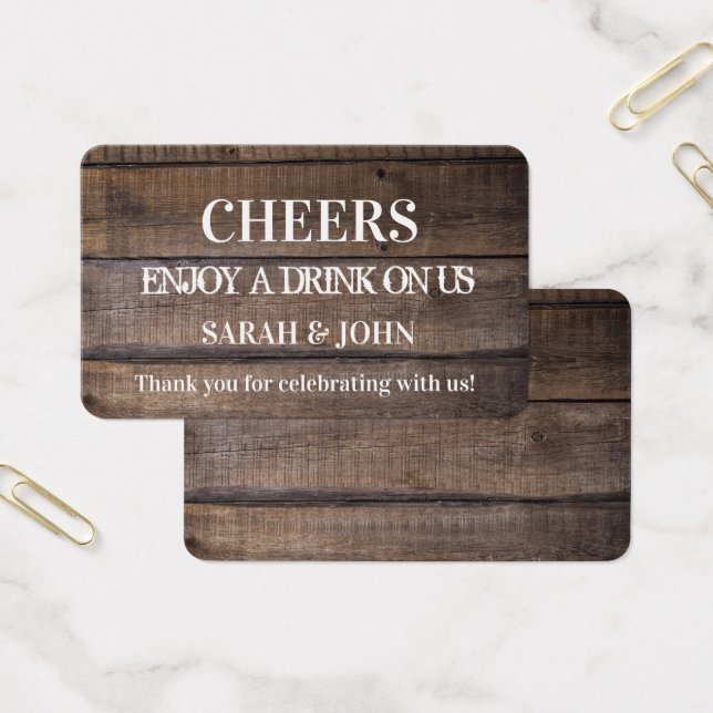 Simple Rustic Wedding Drink Ticket (Office)
