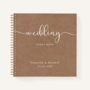 Simple Rustic Wedding Guestbook Notebook