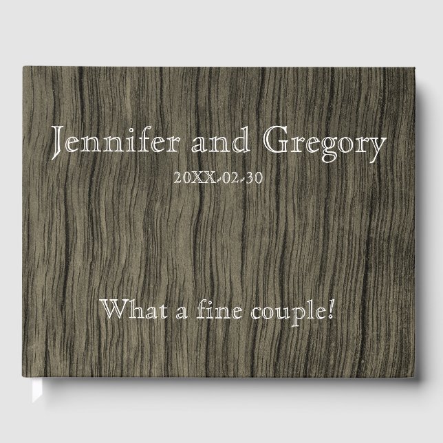 Simple & Rustic Wedding/Marriage Guestbook (Front)