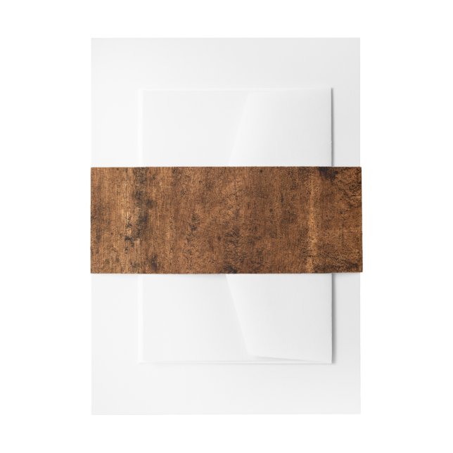 Simple Rustic Wood Invitation Belly Band (Front Example)
