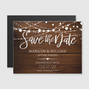 Simple Rustic Wood String Lights Save The Date