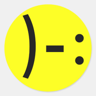 Simple Sad Face Classic Round Sticker