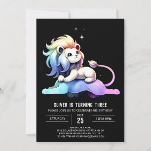 Simple Safari Lion Birthday Invitation