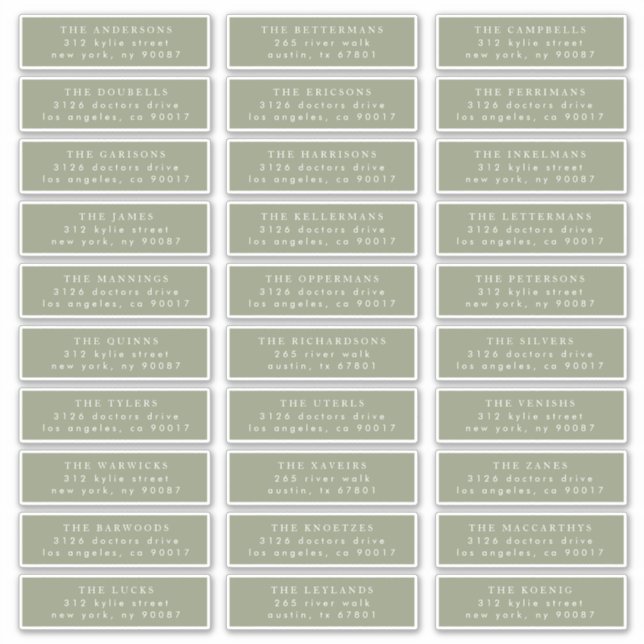 Simple Sage Green and White Modern Calligraphy (Front)