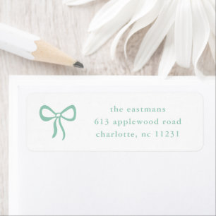 Simple Sage Green Bow Baby Return Address