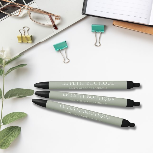 Simple Sage Green Business Promotional Black Ink Pen (Creator Uploaded)