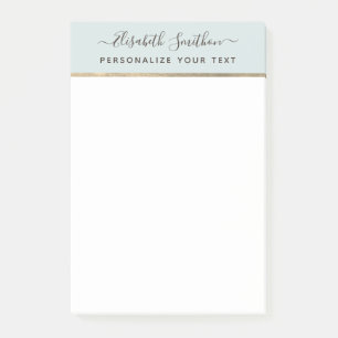 Simple Sage Green Gold Minimal Personal Stationery Post-it Notes