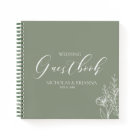 Simple Sage Green Modern Wedding Guestbook