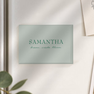 Simple Sage Green Name Uplifting Quote Magnet
