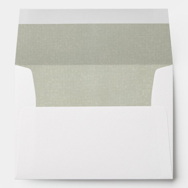 Simple Sage Green Paper Craft Return Address Envelope (Back (Bottom))