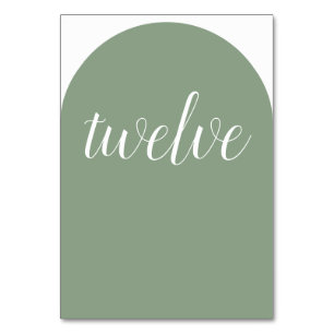 Simple Sage Green Rounded Table Number