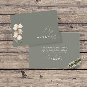 Simple Sage Green Simple Wedding Thank You Card