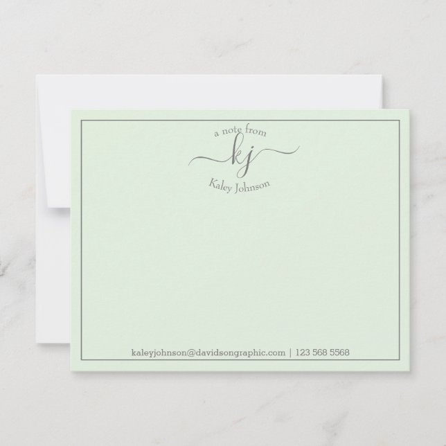 Simple Sage Script From The Desk Of Note Card (Front)