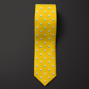 Simple Sailboat Monogram Tie