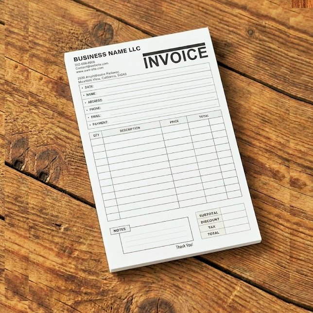 Simple Sales Receipts (Payment Forms) Invoice Pad  Post-it Notes (company name invoice book, small business payment forms)