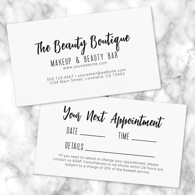 Simple Salon Next Appointment Business Card (Simple Salon Next Appointment Business Card)